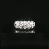 14k White Gold and 0.05cttw Diamond Vintage Ladies Band Ring Size 8.5