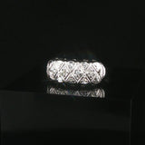 14k White Gold and 0.05cttw Diamond Vintage Ladies Band Ring Size 8.5