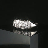 14k White Gold and 0.05cttw Diamond Vintage Ladies Band Ring Size 8.5