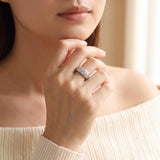 14k White Gold and 0.05cttw Diamond Vintage Ladies Band Ring Size 8.5