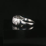 14k White Gold and 0.05cttw Diamond Vintage Ladies Band Ring Size 8.5