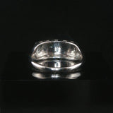 14k White Gold and 0.05cttw Diamond Vintage Ladies Band Ring Size 8.5