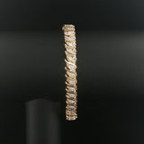 10k Yellow Gold and 4cttw Diamond Cluster Solid S Link Tennis Bracelet 7"