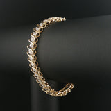 10k Yellow Gold and 4cttw Diamond Cluster Solid S Link Tennis Bracelet 7"