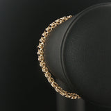 10k Yellow Gold and 4cttw Diamond Cluster Solid S Link Tennis Bracelet 7"