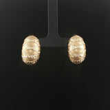 14k Yellow Gold and 0.25cttw Diamond Vintage Huggie Earrings 1"