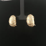 14k Yellow Gold and 0.25cttw Diamond Vintage Huggie Earrings 1"