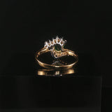 14k Yellow and White Gold Lab Emerald and 0.20cttw Diamond Bypass Ring Size 7