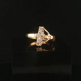 14k Yellow Gold and 0.15cttw Diamond Vintage Cross Crucifix Ring Size 6