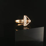 14k Yellow Gold and 0.15cttw Diamond Vintage Cross Crucifix Ring Size 6