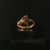 14k Yellow Gold and 0.15cttw Diamond Vintage Cross Crucifix Ring Size 6