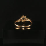 14k Yellow Gold Emerald and Diamond Halo Ring Size 7.25