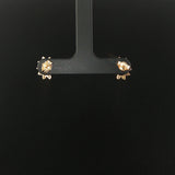14k Yellow Gold Amethyst and Diamond Halo Stud Earrings