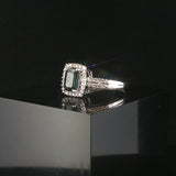 14k Yellow Gold Sapphire and 0.35cttw Diamond Halo Ring Size 6