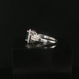 14k Yellow Gold Sapphire and 0.35cttw Diamond Halo Ring Size 6