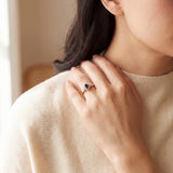 14k Yellow Gold Sapphire and 0.25cttw Diamond Vintage Ring Size 10.25