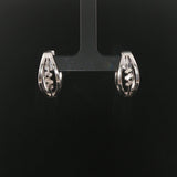 14k White Gold and 0.30cttw Baguette Diamond Hoop Earrings
