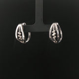 14k White Gold and 0.30cttw Baguette Diamond Hoop Earrings