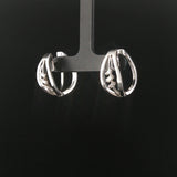14k White Gold and 0.30cttw Baguette Diamond Hoop Earrings