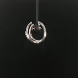 14k White Gold and 0.30cttw Baguette Diamond Hoop Earrings
