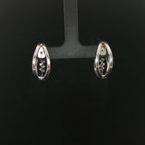 14k White Gold and 0.30cttw Baguette Diamond Hoop Earrings