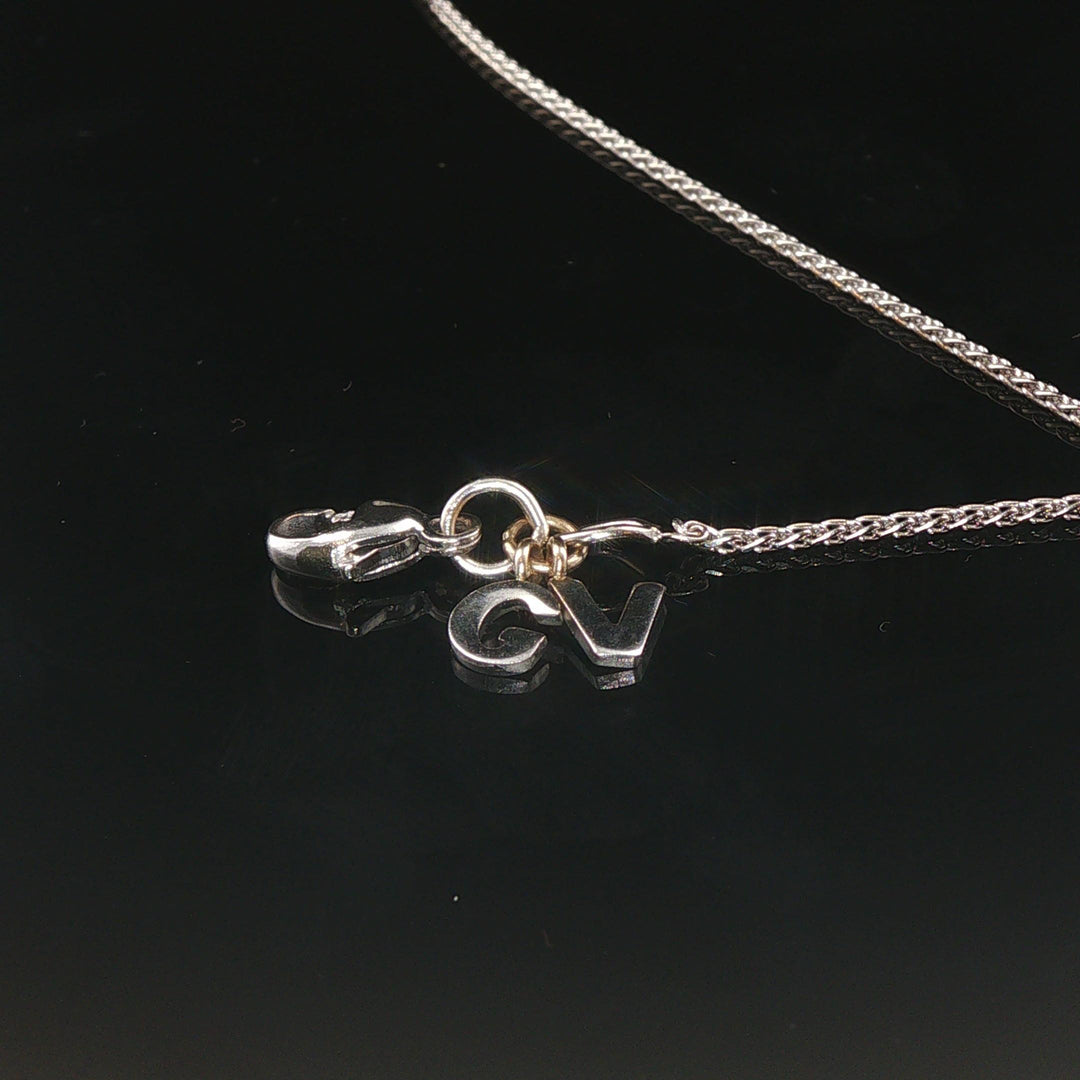 18k White Gold 2.50cttw Pave Diamond Heavy Heart Pendant Necklace Italy 16"