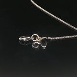 18k White Gold 2.50cttw Pave Diamond Heavy Heart Pendant Necklace Italy 16"