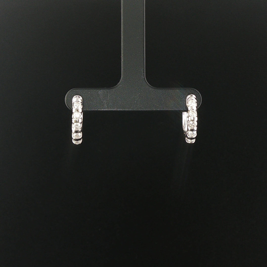 14k White Gold and 0.50cttw Diamond Hoop Earrings
