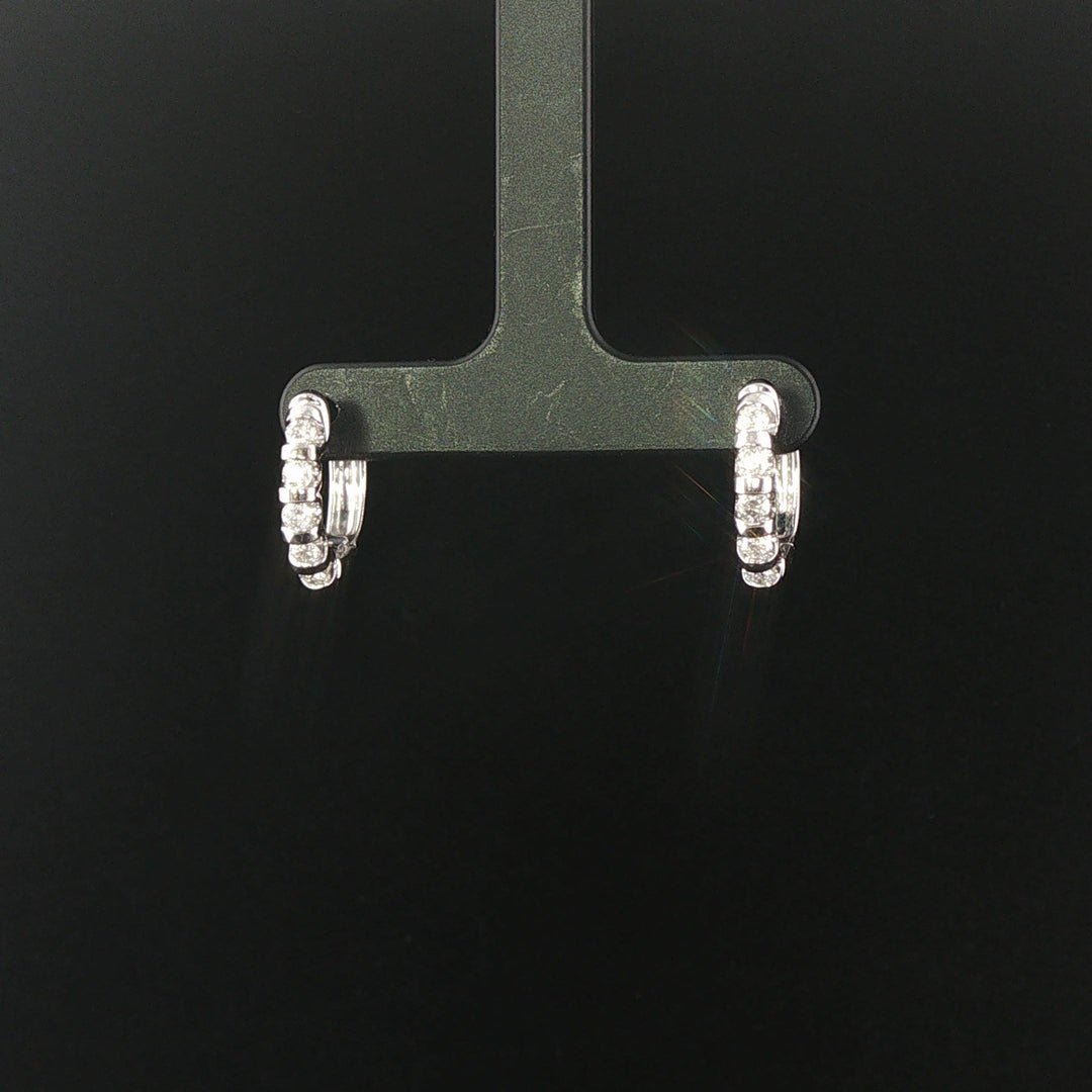 14k White Gold and 0.50cttw Diamond Hoop Earrings