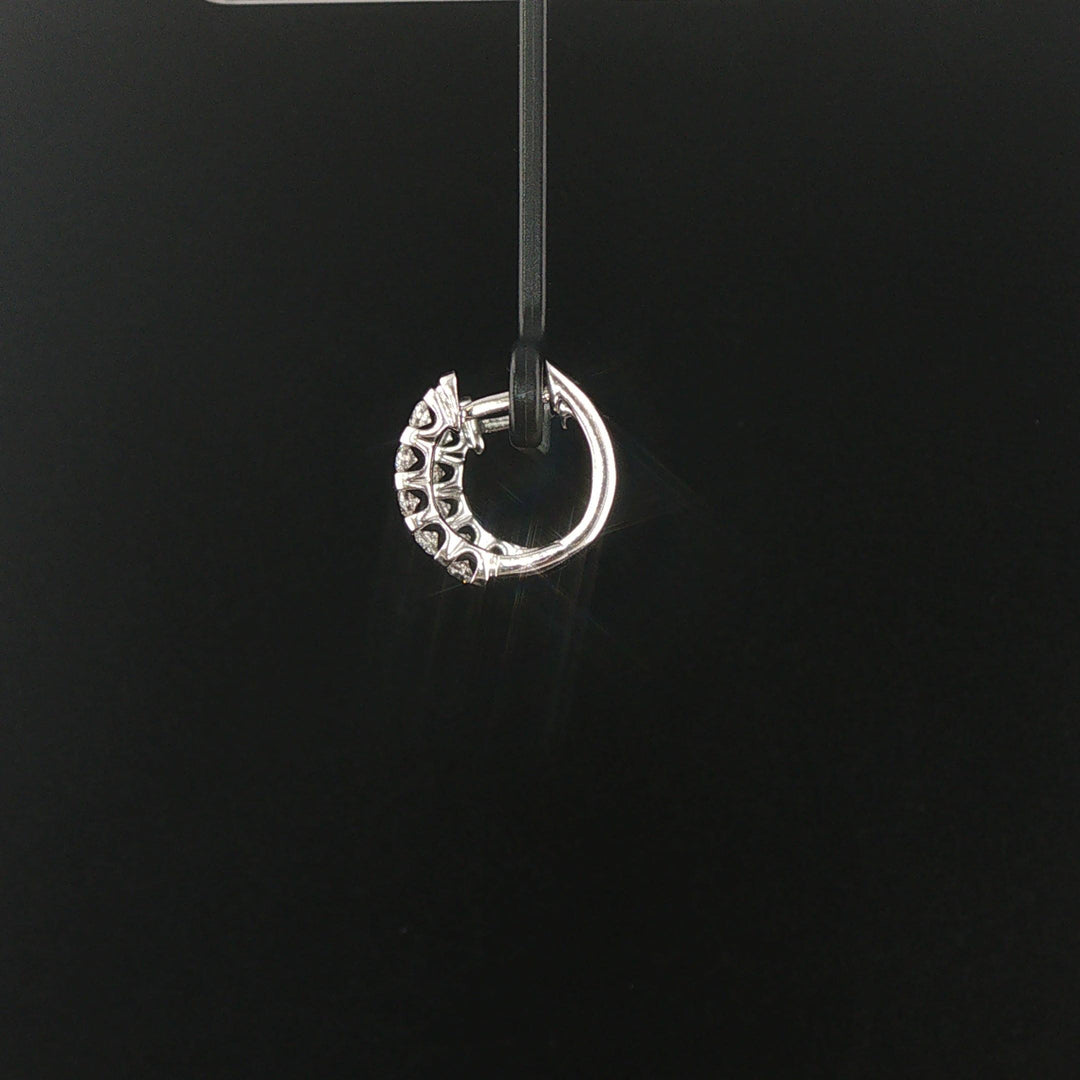 14k White Gold and 0.50cttw Diamond Hoop Earrings