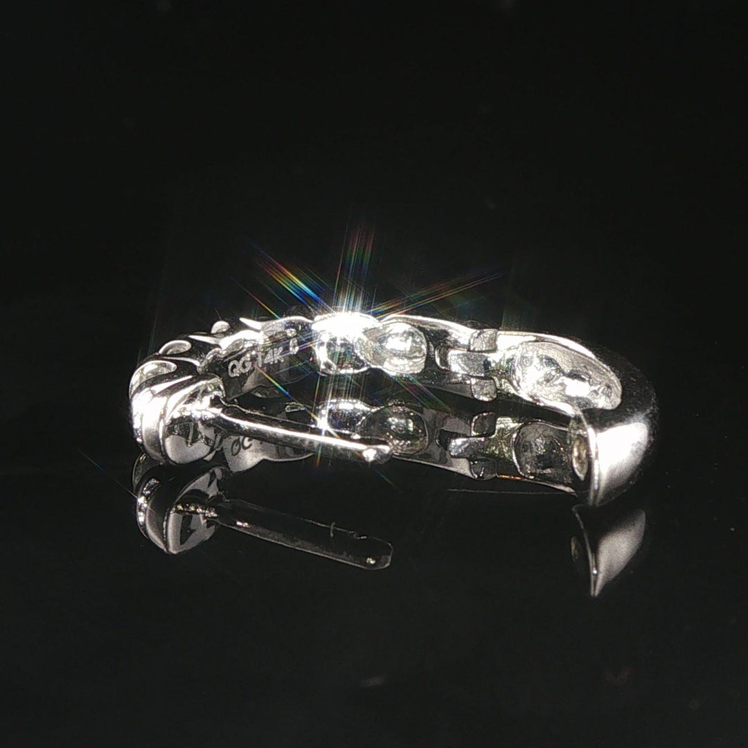 14k White Gold and 0.50cttw Diamond Hoop Earrings