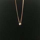 14k Yellow Gold and 1cttw Bezel Set Three Diamond Station Pendant Necklace 19"