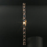 14k Yellow Gold Sapphire and Diamond Vintage Ladies Tennis Link Bracelet 7"