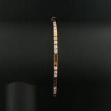 14k Yellow Gold and 1cttw Diamond Solid Square Link Bracelet 7"