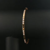 14k Yellow Gold and 1cttw Diamond Solid Square Link Bracelet 7"