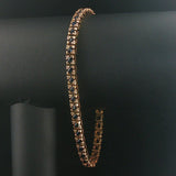 14k Yellow Gold Sapphire and Diamond Vintage Men's Link Bracelet 8.5"