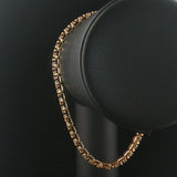 14k Yellow Gold Sapphire and Diamond Vintage Men's Link Bracelet 8.5"