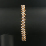 14k Yellow Gold and 1.50cttw Diamond Solid S Link Vintage Tennis Bracelet 7"