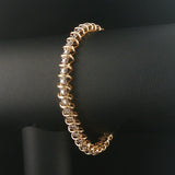 14k Yellow Gold and 1.50cttw Diamond Solid S Link Vintage Tennis Bracelet 7"