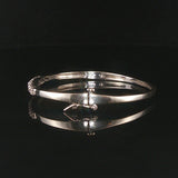 14k White Gold and 1cttw Diamond Solid Bangle Bracelet 6.25"