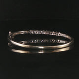 14k White Gold and 1cttw Diamond Solid Bangle Bracelet 6.25"
