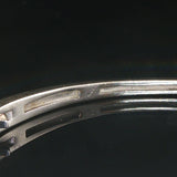 14k White Gold and 1cttw Diamond Solid Bangle Bracelet 6.25"