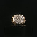14k Yellow and White Gold 0.50cttw Diamond Men's Vintage Ring Size 9.25