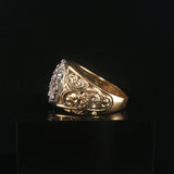 14k Yellow and White Gold 0.50cttw Diamond Men's Vintage Ring Size 9.25