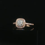 14k Rose Gold and 0.65cttw Diamond Halo Ring Size 8.75