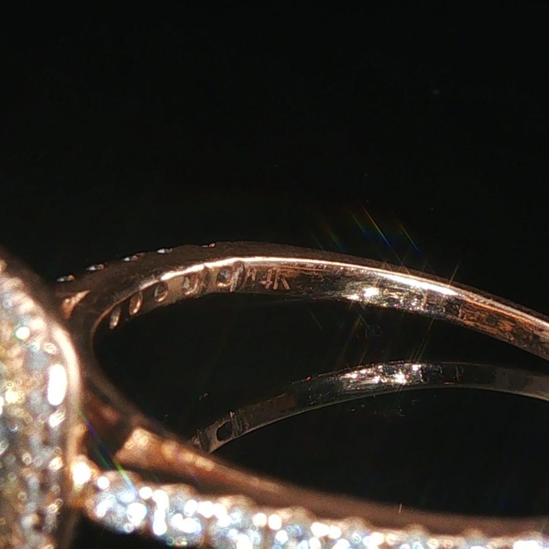 14k Rose Gold and 0.65cttw Diamond Halo Ring Size 8.75