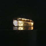 18k Yellow Gold Sapphire and 0.30cttw Diamond Vintage Squared Band Ring Size 3