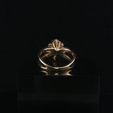 14k Yellow Gold Emerald and 0.50cttw Diamond Halo Ring Size 7.5