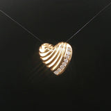 14k Yellow Gold and 0.20cttw Diamond Vintage Heart Pendant