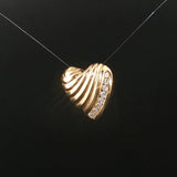14k Yellow Gold and 0.20cttw Diamond Vintage Heart Pendant